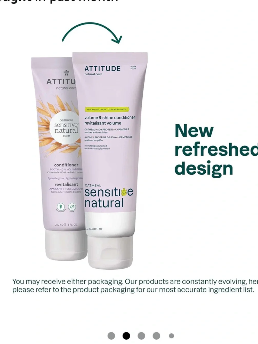 ATTITUDE Sensitive Natural Volume & Shine Conditioner & Body Lotion Set NEW $39